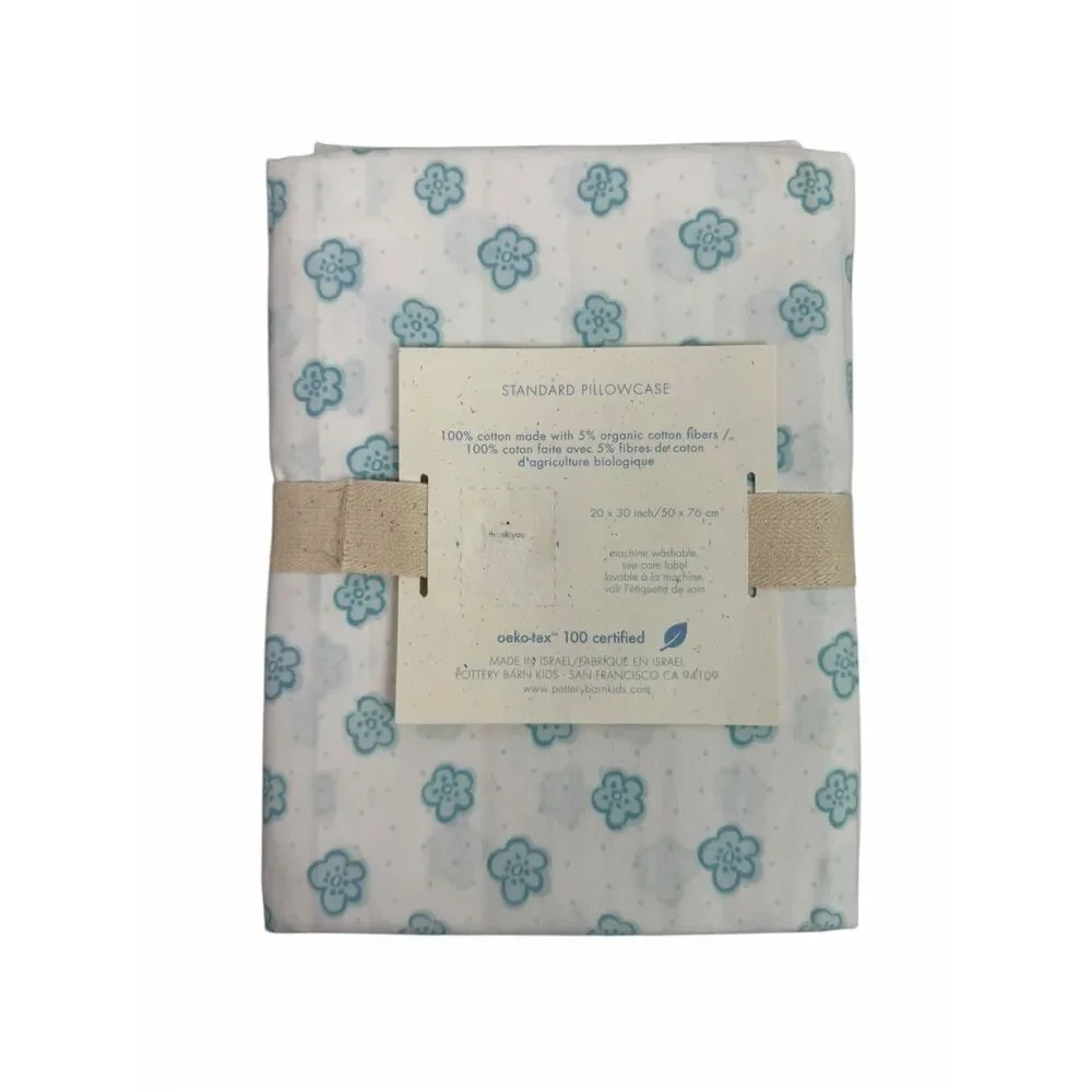 Pottery Barn Kids Karina Light Blue Standard Pillowcase